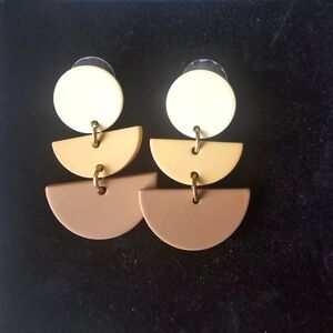 Abstract Plate Dangle Earrings